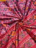 Fancy Patola Silk Saree – Ikkat Print with Zari Border & Lagdi Pallu | Weaver’s Place Exclusive