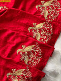 Fancy Soft Georgette Diable Saree – 2 Dye Concept with Silver Zari & Sequence Work