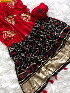 Fancy Soft Georgette Diable Saree – 2 Dye Concept with Silver Zari & Sequence Work