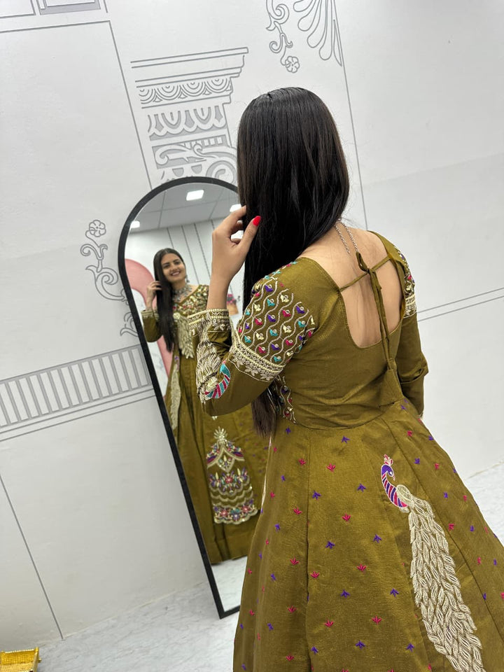 Festival Special Crop Top With Shrug & Vichitra Lehenga Set | Premium Thread & Sequence Work