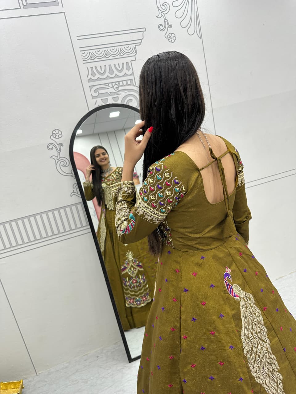 Festival Special Crop Top With Shrug & Vichitra Lehenga Set | Premium Thread & Sequence Work